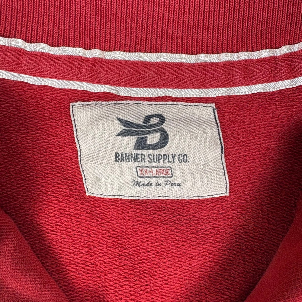 Banner Supply Co Nebraska Cornhuskers Quarter Zip Sweatshirt Red Mens XXL Raglan - Picture 3 of 7
